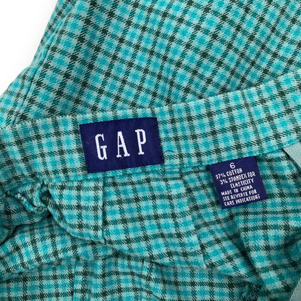 90's GAP blue plaid cotton spandex mini skirt - Picture 3 of 10